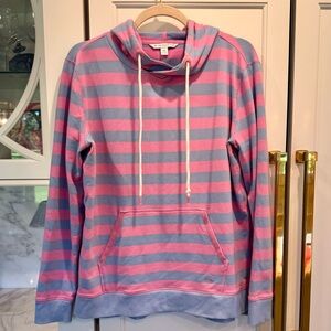 SOUTHERN  TIDE PINK and BLUE Striped HOODIE, Size Medium •LIKE NEW•